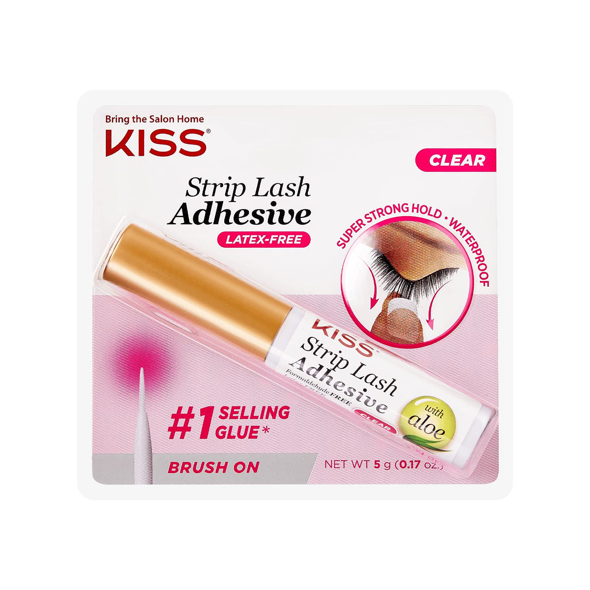 KISS Adhesivo para Pestañas Strip con aplicador preciso para una aplicación limpia.