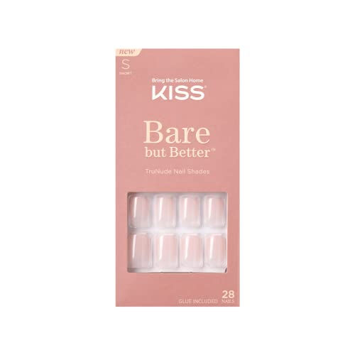 KISS Unas de longitud corta, forma cuadrada para uso diario cómodo.