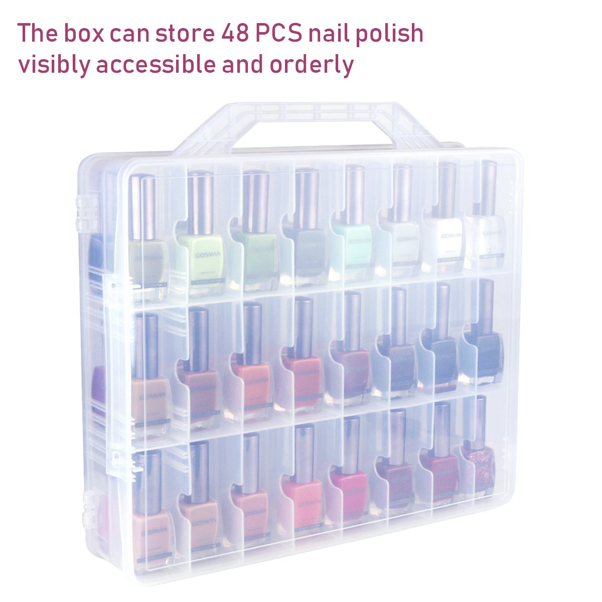 Kissbuty organizador de esmaltes: capacidad para 48 botellas, orden y ahorro de espacio