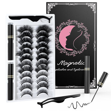 Kistep Pestañas Magnéticas con delineador integrado para un look natural.