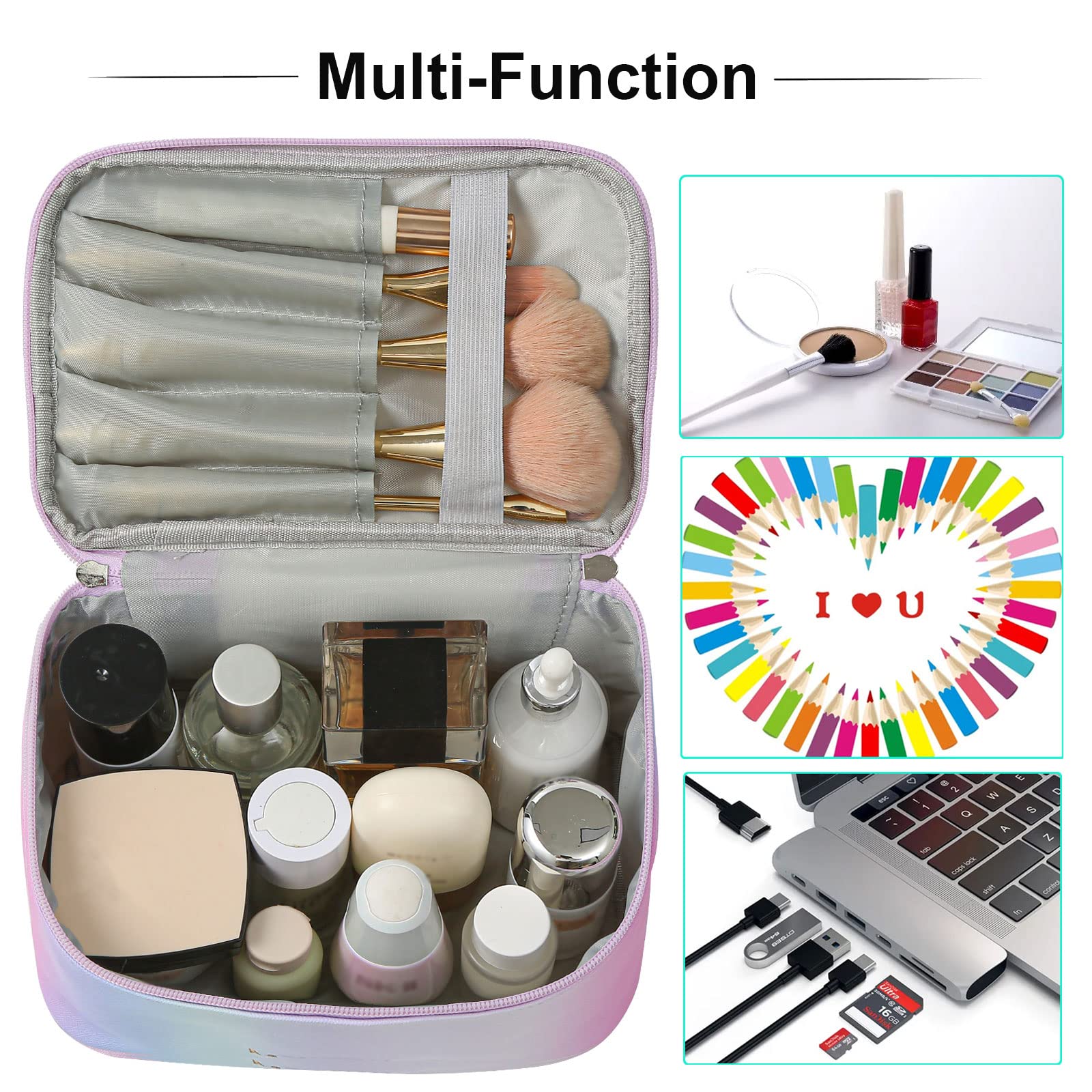 KITENROM bolsillos internos elásticos para fijar labios y brochas con seguridad.