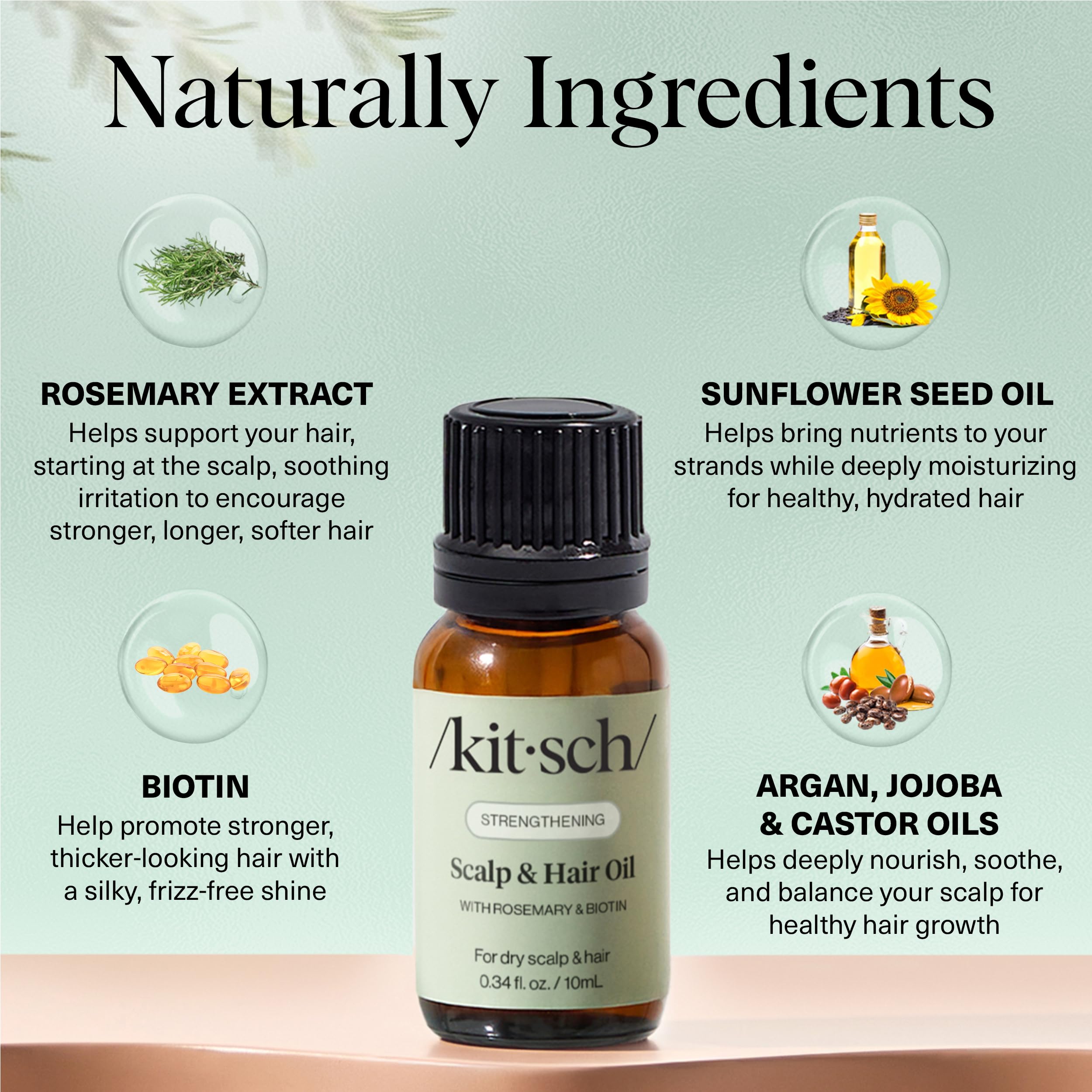 Kitsch Aceite Romero Cabello Textura Ligera facilita uso previo al lavado