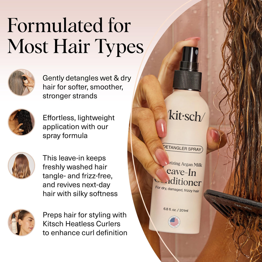 Kitsch Argan Milk Spray aroma vainilla y macadamia suave y agradable.