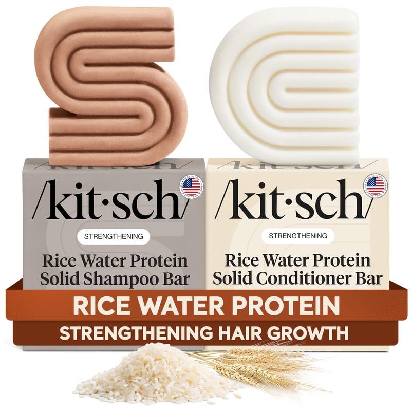 Kitsch champú sólido de arroz: limpieza suave y fortalecedora para cabello.