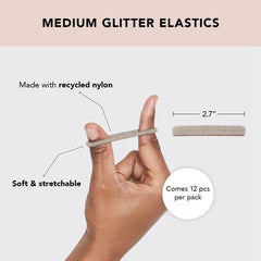 Kitsch bandas pelo poliéster suave con brillos, aptas para todo tipo de cabello.