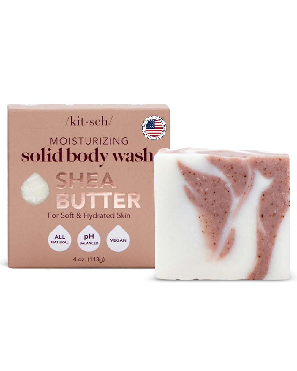 Barra exfoliante de viaje de Kitsch, perfecta para llevar.