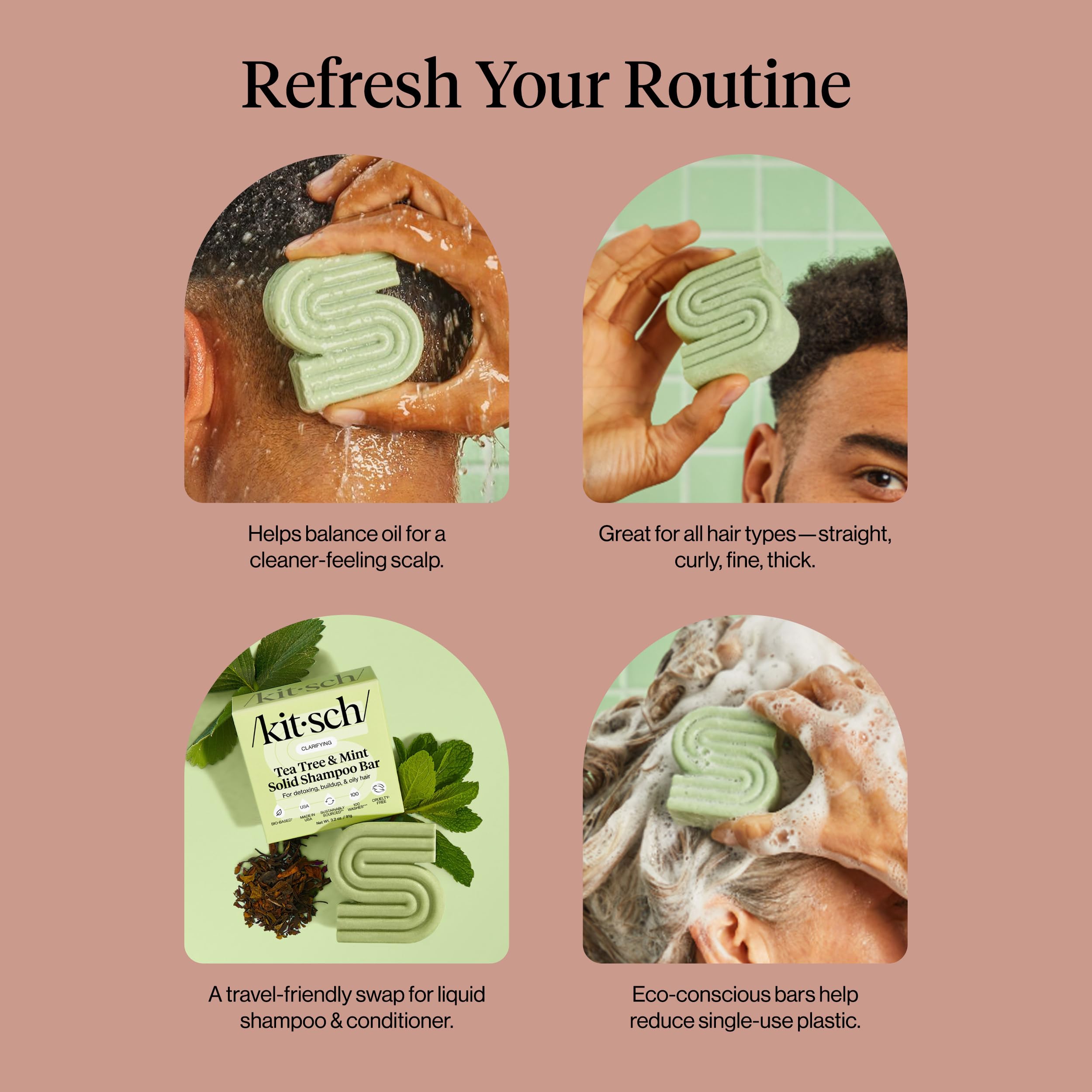 Kitsch barra de champú para viaje, compacto y fácil de llevar