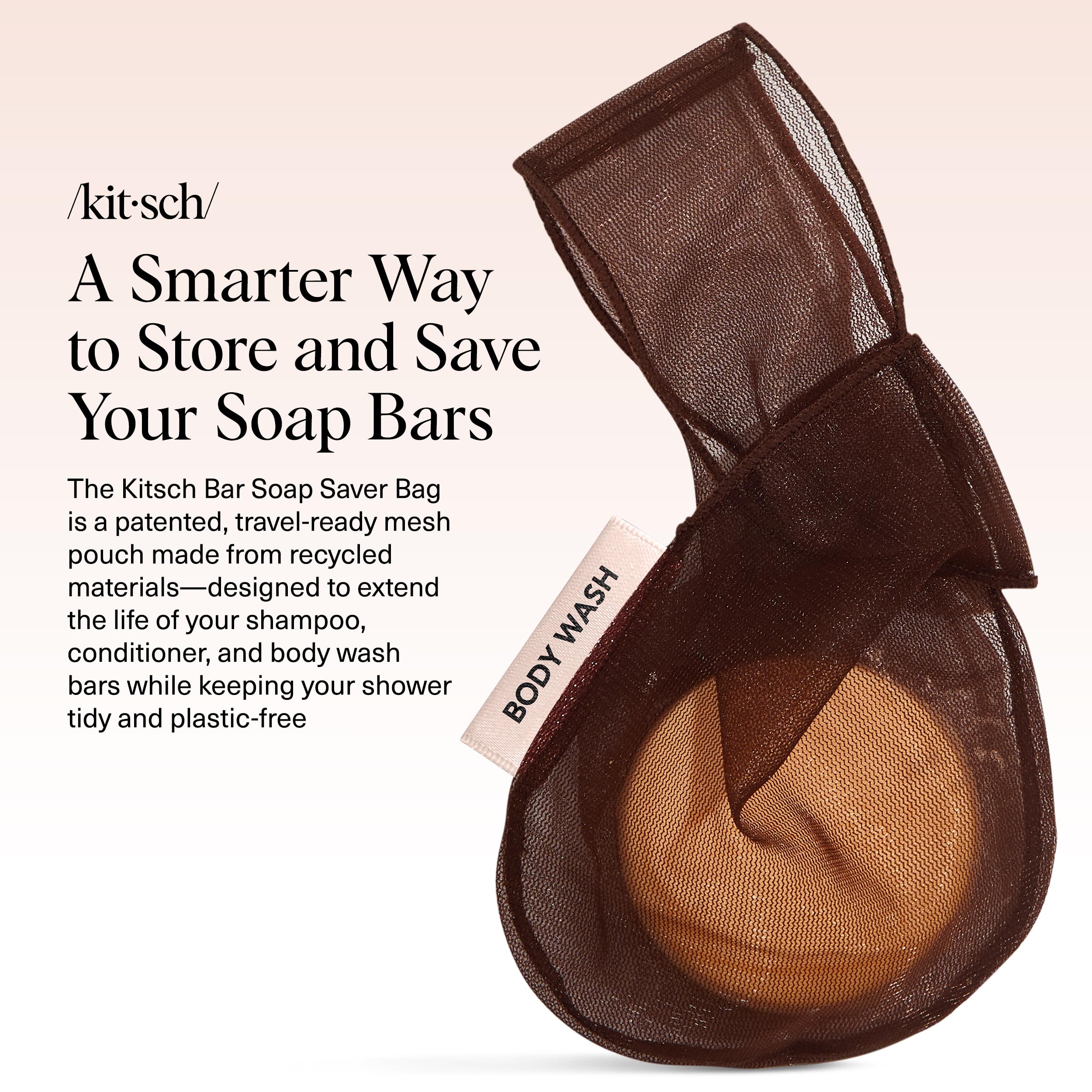 Kitsch bolsa malla etiquetas-jabon-champu-acondicionador evita mezclar productos en cada ducha.