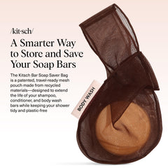 Kitsch bolsa malla etiquetas-jabon-champu-acondicionador evita mezclar productos en cada ducha.