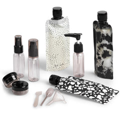 Kit Kitsch de botellas de viaje en estuche, solución compacta para líquidos