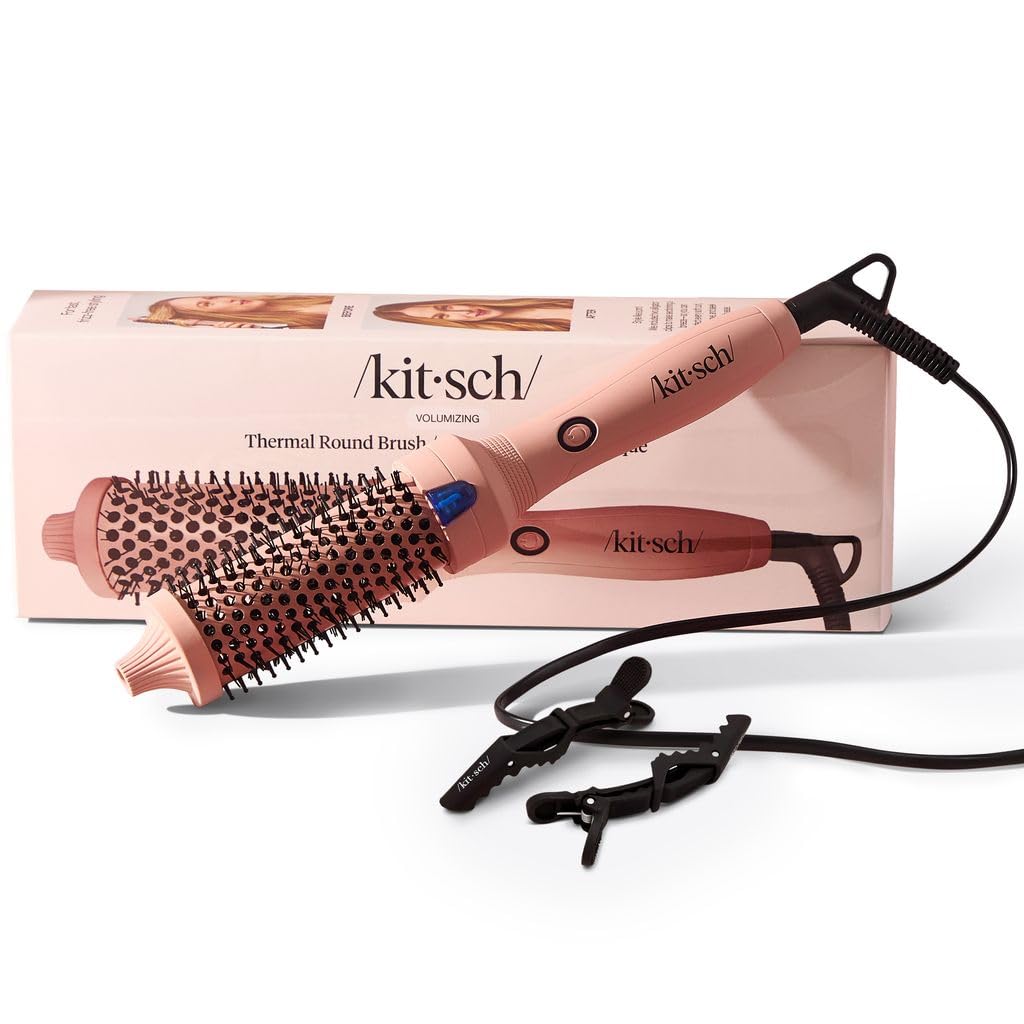 Brosse thermique Kitsch 38 mm en céramique-tourmaline pour volume et brillance.