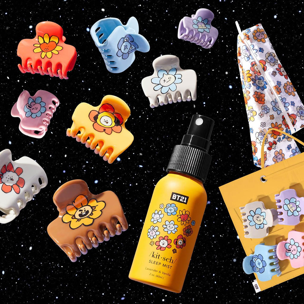 Kitsch BT21 CHIMMY clip pelo reciclado, promueve estilo sostenible.