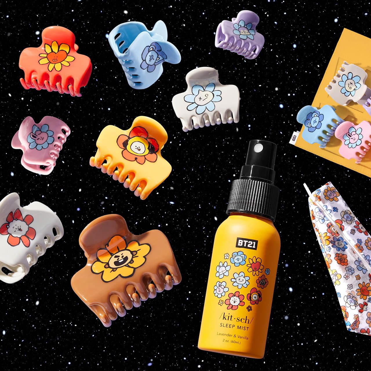 Kitsch BT21 clip puffy medio ajuste firme, garantiza sujeción estable para peinados dinámicos.