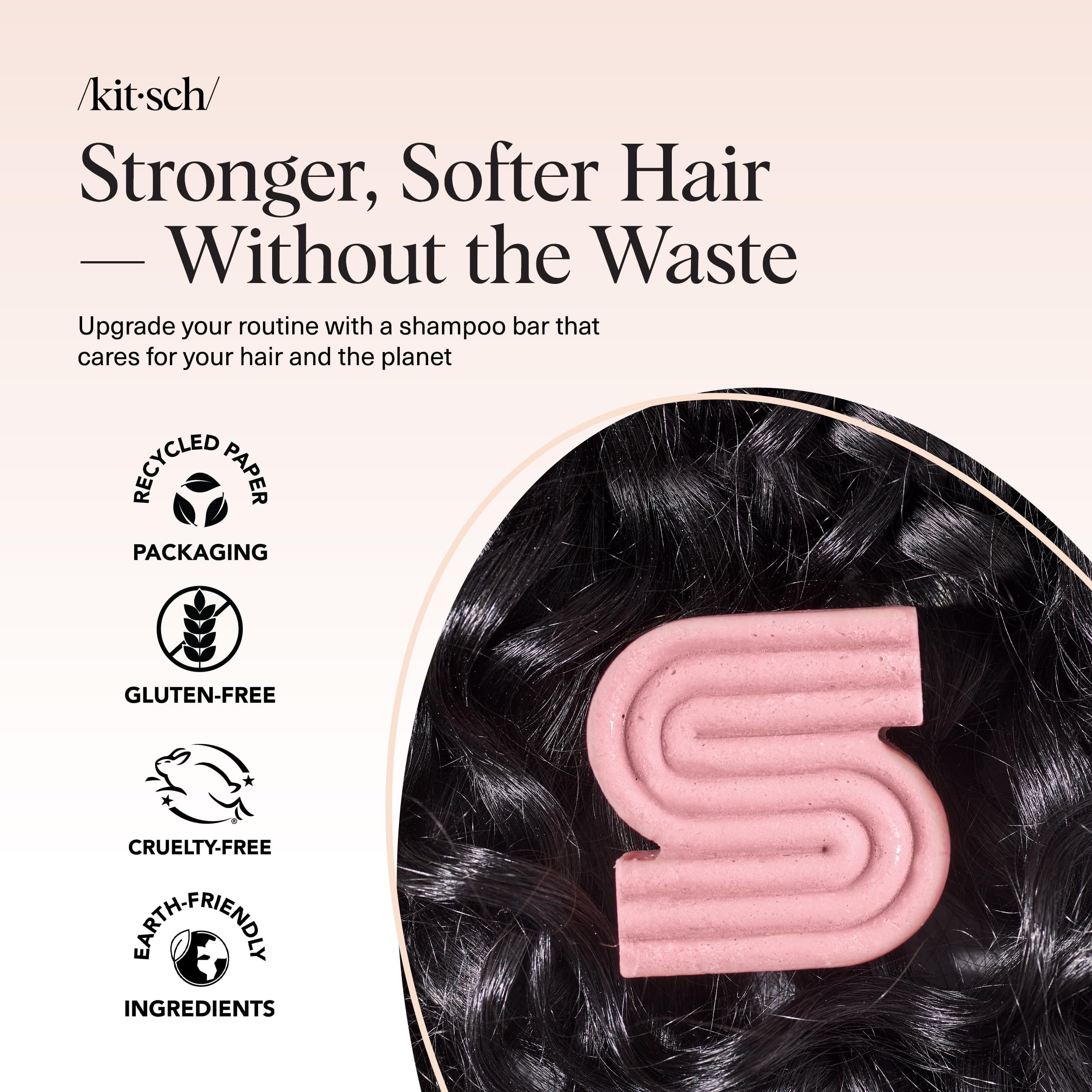 Kitsch champú en barra de aceite de ricino, cabello suave y manejable tras el lavado.