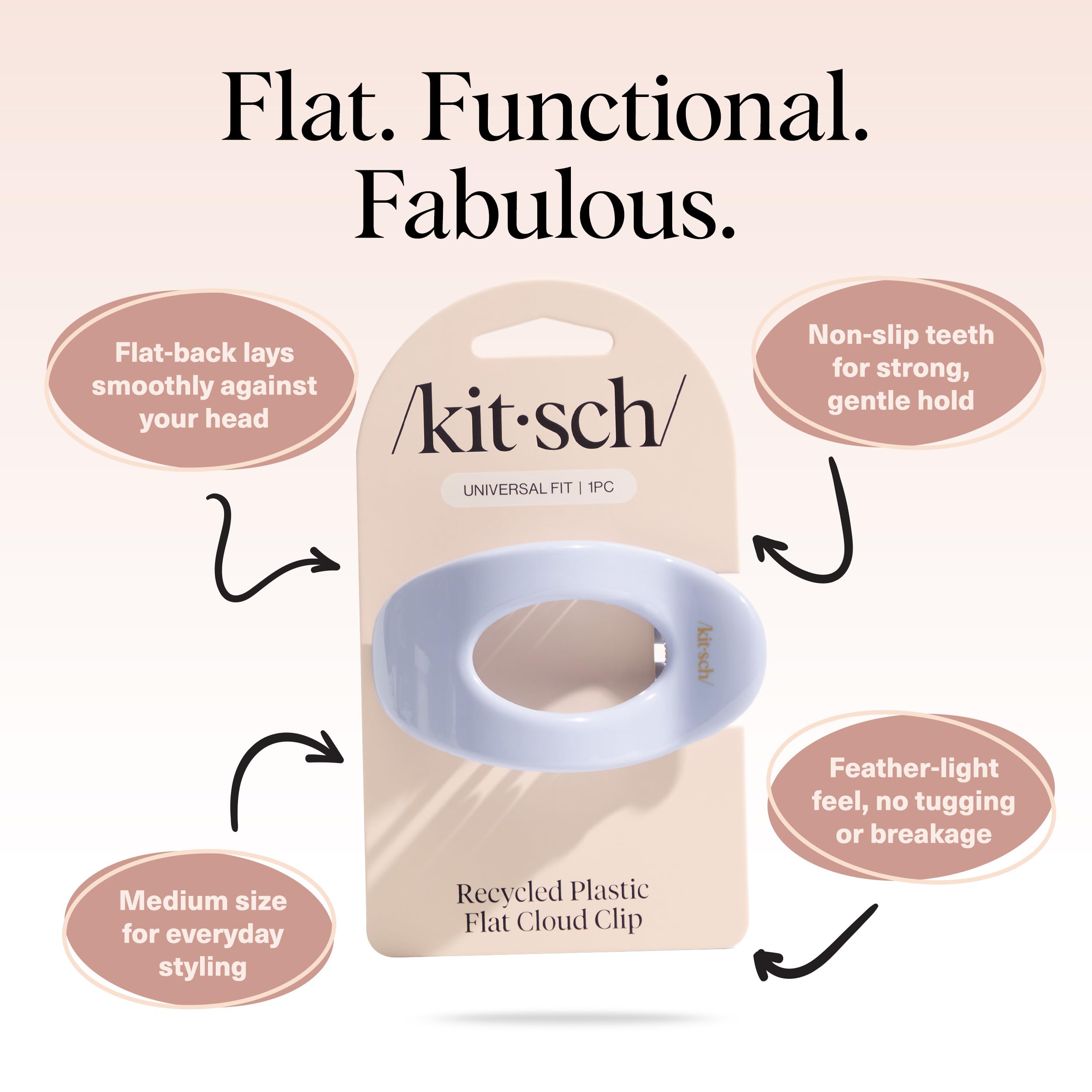 Kitsch Clip Plano diseño pulido que eleva cualquier peinado.