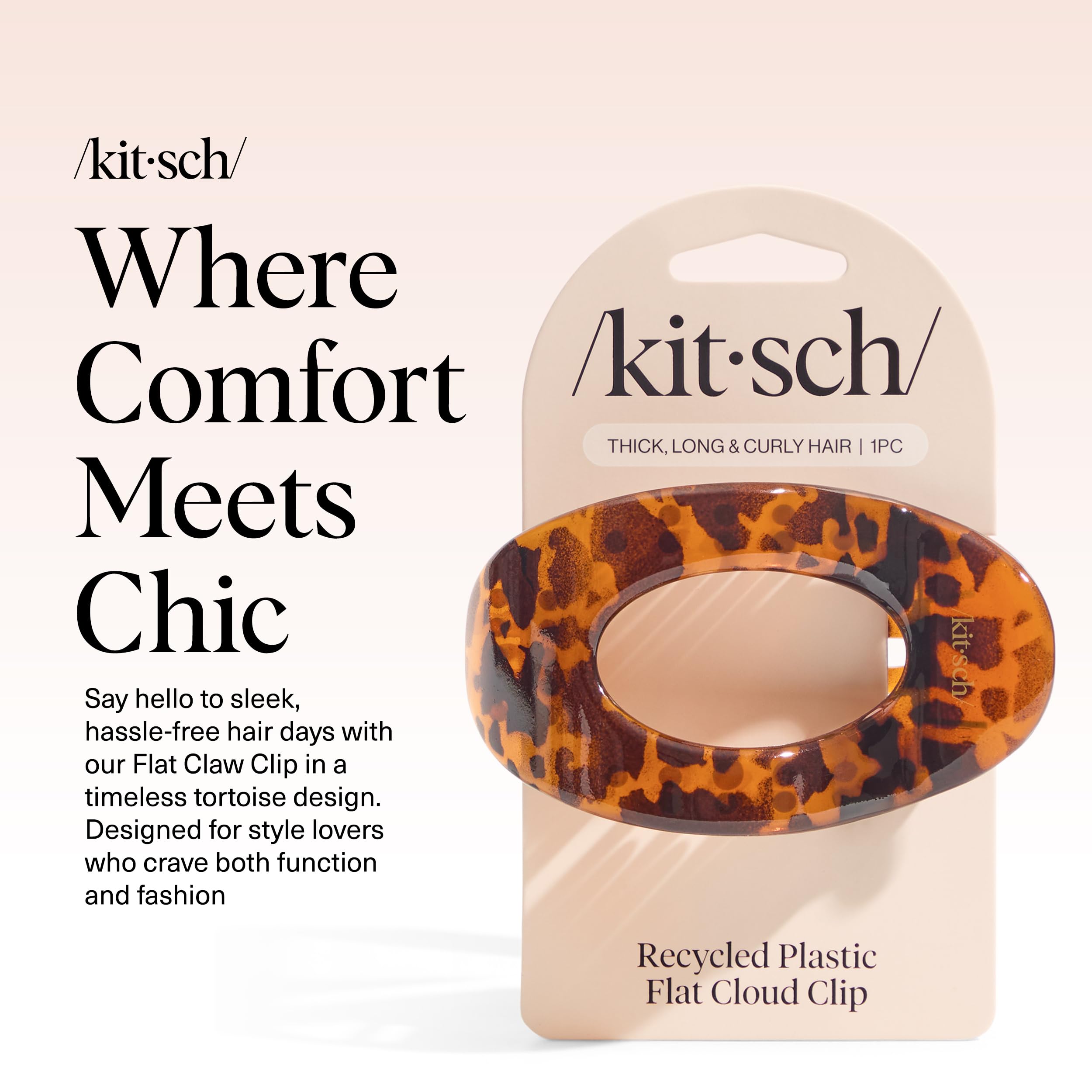 Kitsch clip plano grande tortuga lateral: vista lateral con agarre firme.