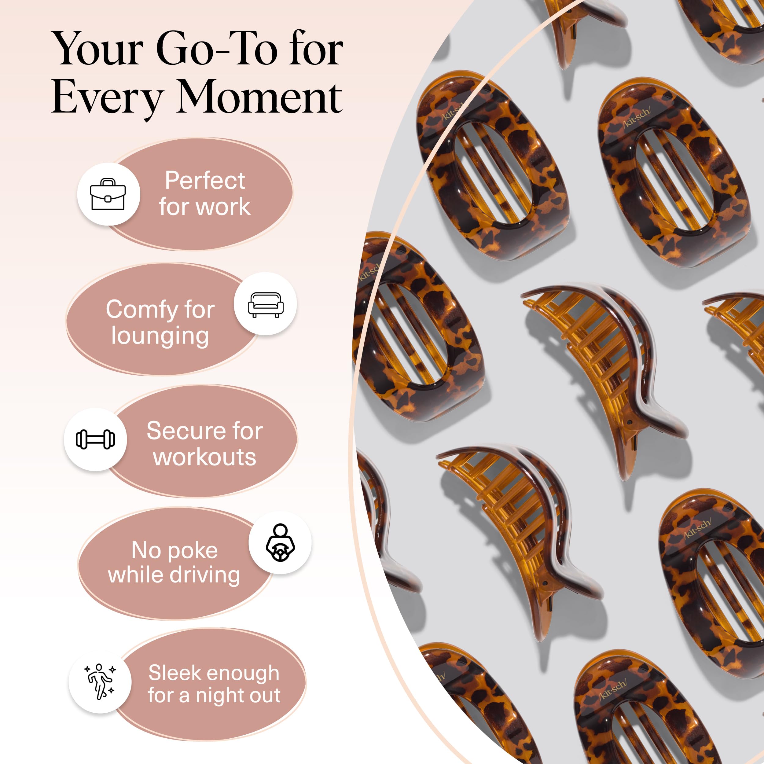 Kitsch clip plano grande tortuga uso diario: ligero y cómodo.