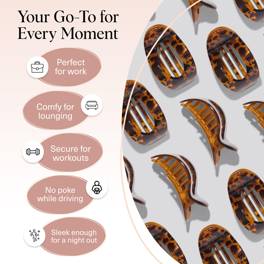 Kitsch clip plano grande tortuga uso diario: ligero y cómodo.