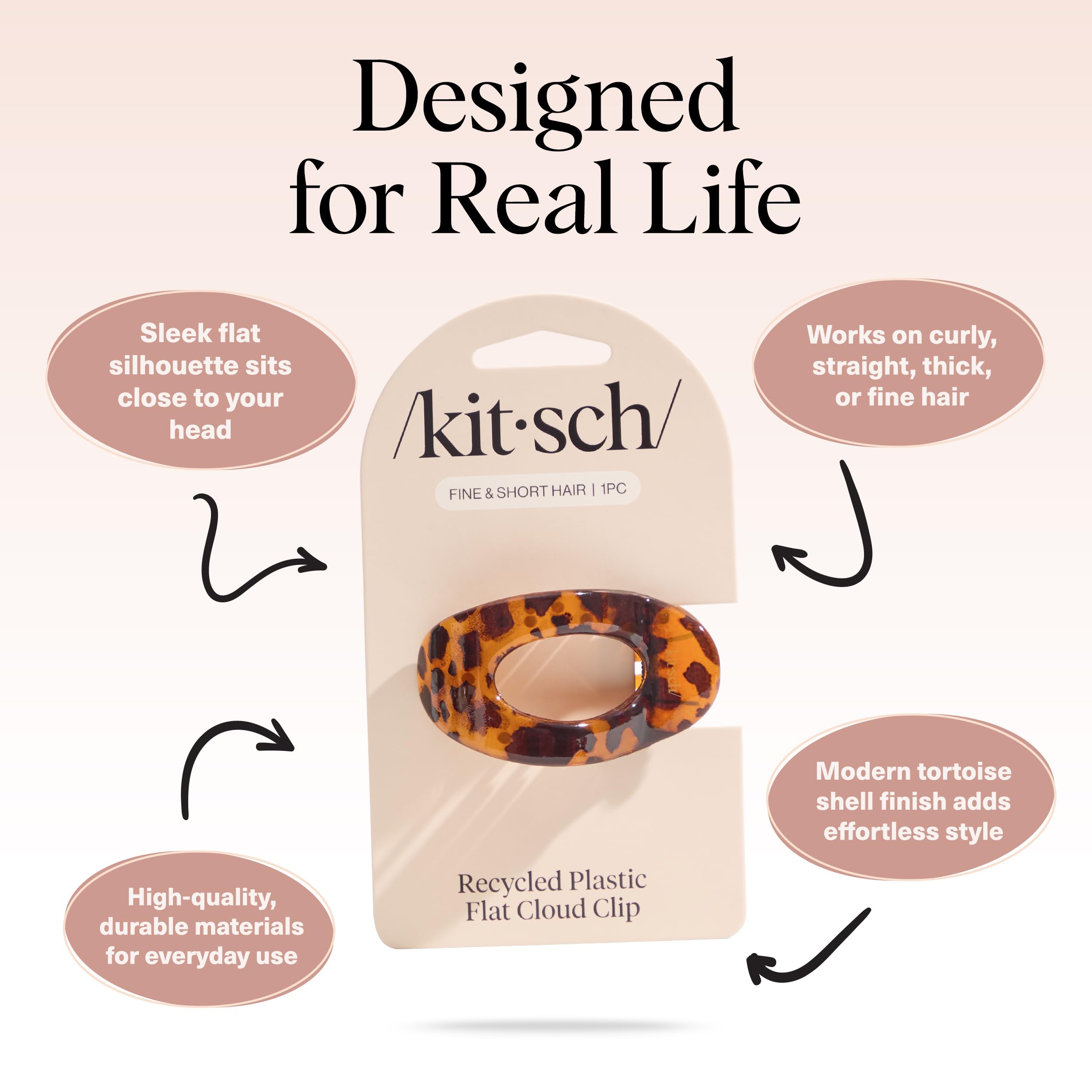 Kitsch clip plano ligero y cómodo ideal para uso diario.