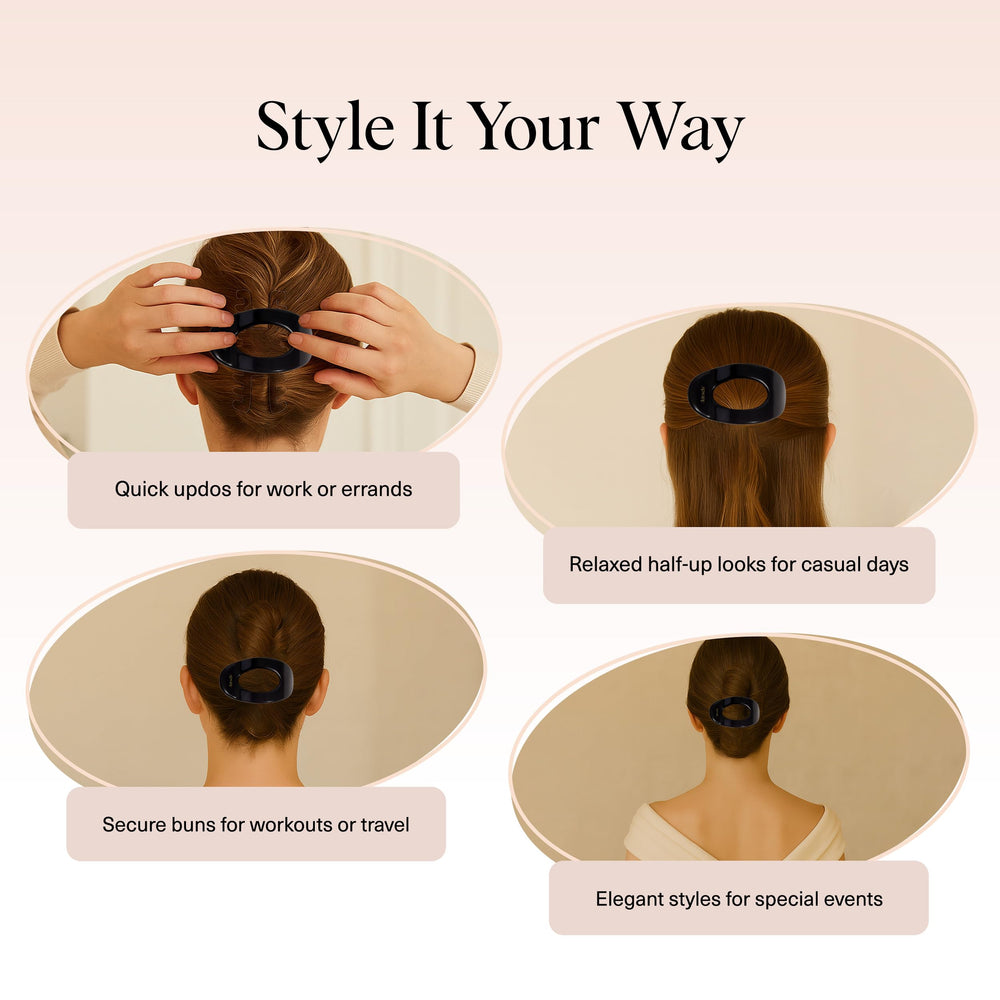 Kitsch Clip Plano Negro para entrenamiento y looks diarios