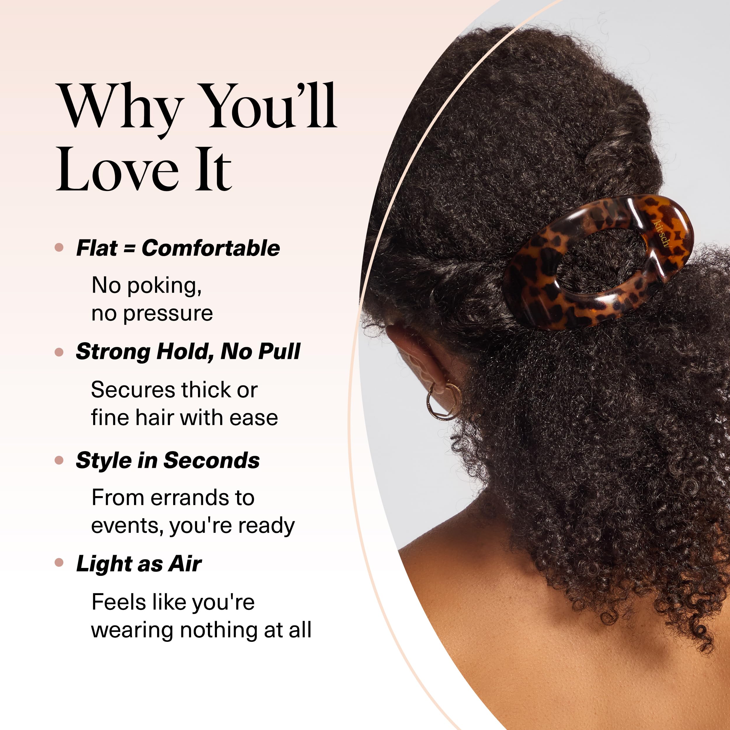 Kitsch clip plano para pelo fino mantiene estilo sin esfuerzo.
