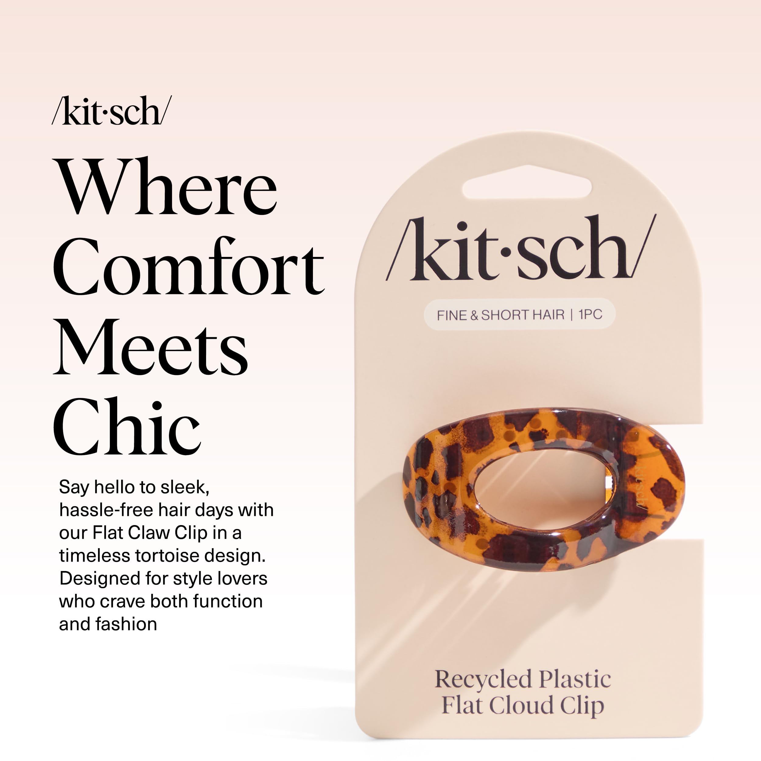Kitsch clip plano para pelo grueso ofrece sujeción firme sin esfuerzo.