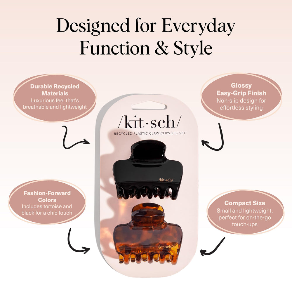 Kitsch clips conjunto dos piezas negro tortuga: opciones de estilo para cada ocasión.