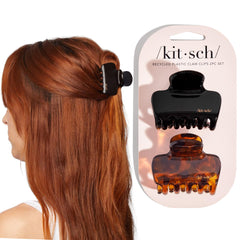Kitsch clips garra mediana negro: sujeción fiable para cabello de diferentes texturas.