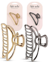 Kitsch pinzas de metal dorado, estilo pulido y sujeción segura para todo tipo de cabello.