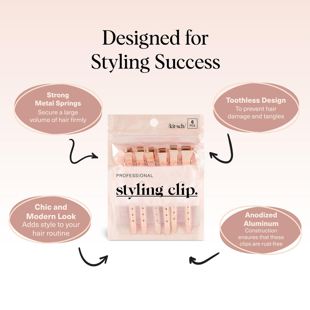 Kitsch clips de seccionamiento para maquillaje y peinado, versión rosa.