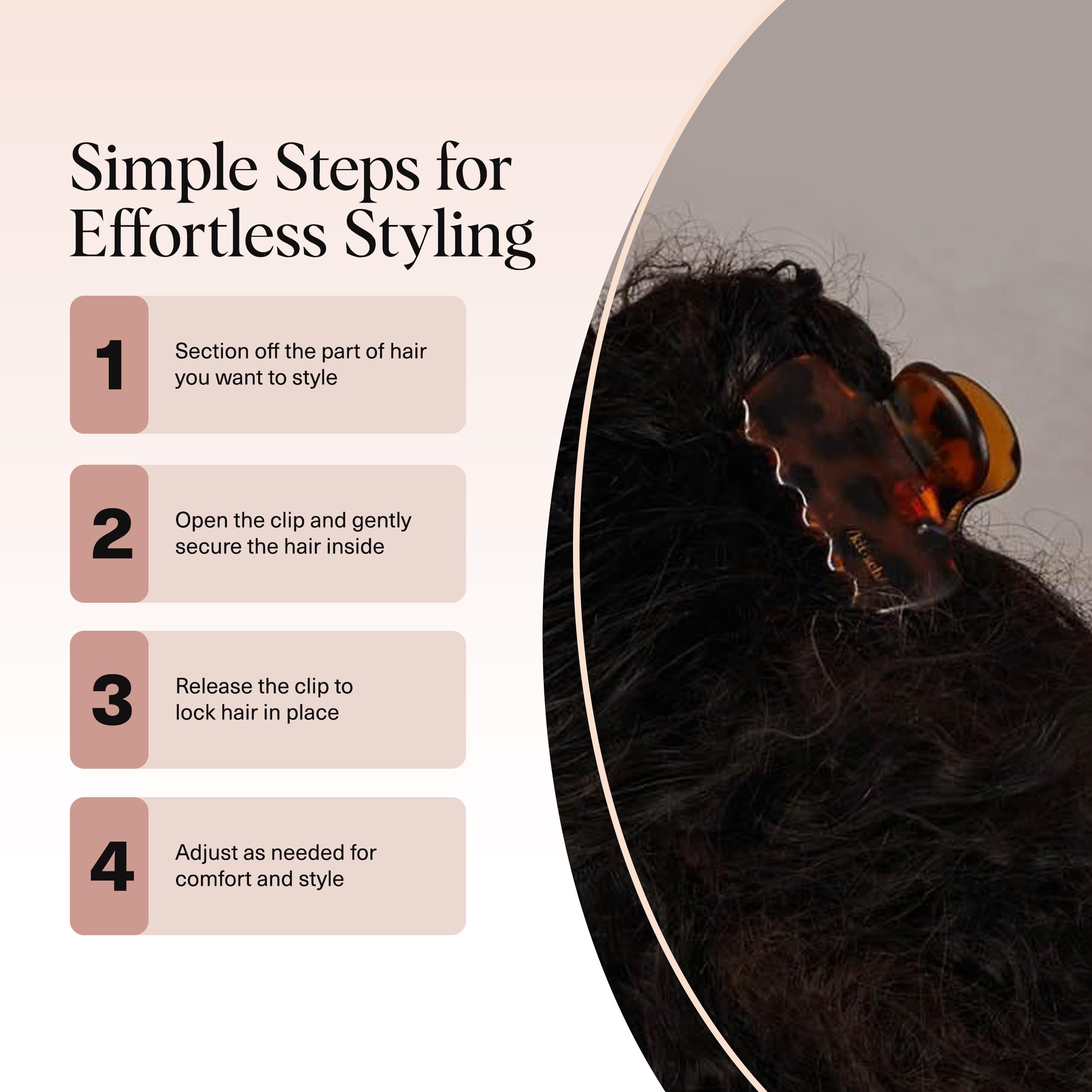 Kitsch clips seguro firme: mantiene el cabello en su lugar durante el día.