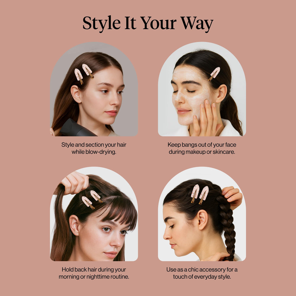 Kitsch clip reutilizable de acrílico para peinados y skincare.