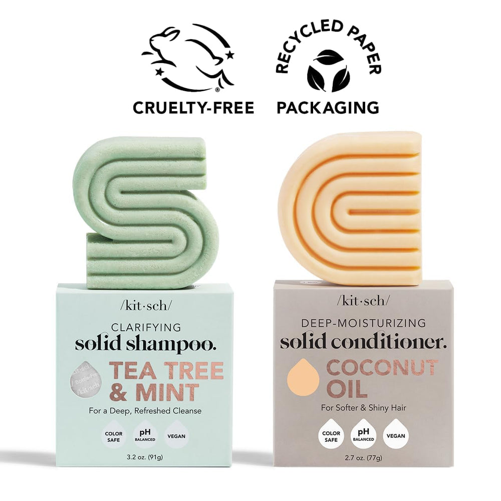 Kitsch Coconut Oil Conditioner Bar on hair shows hydrating benefits