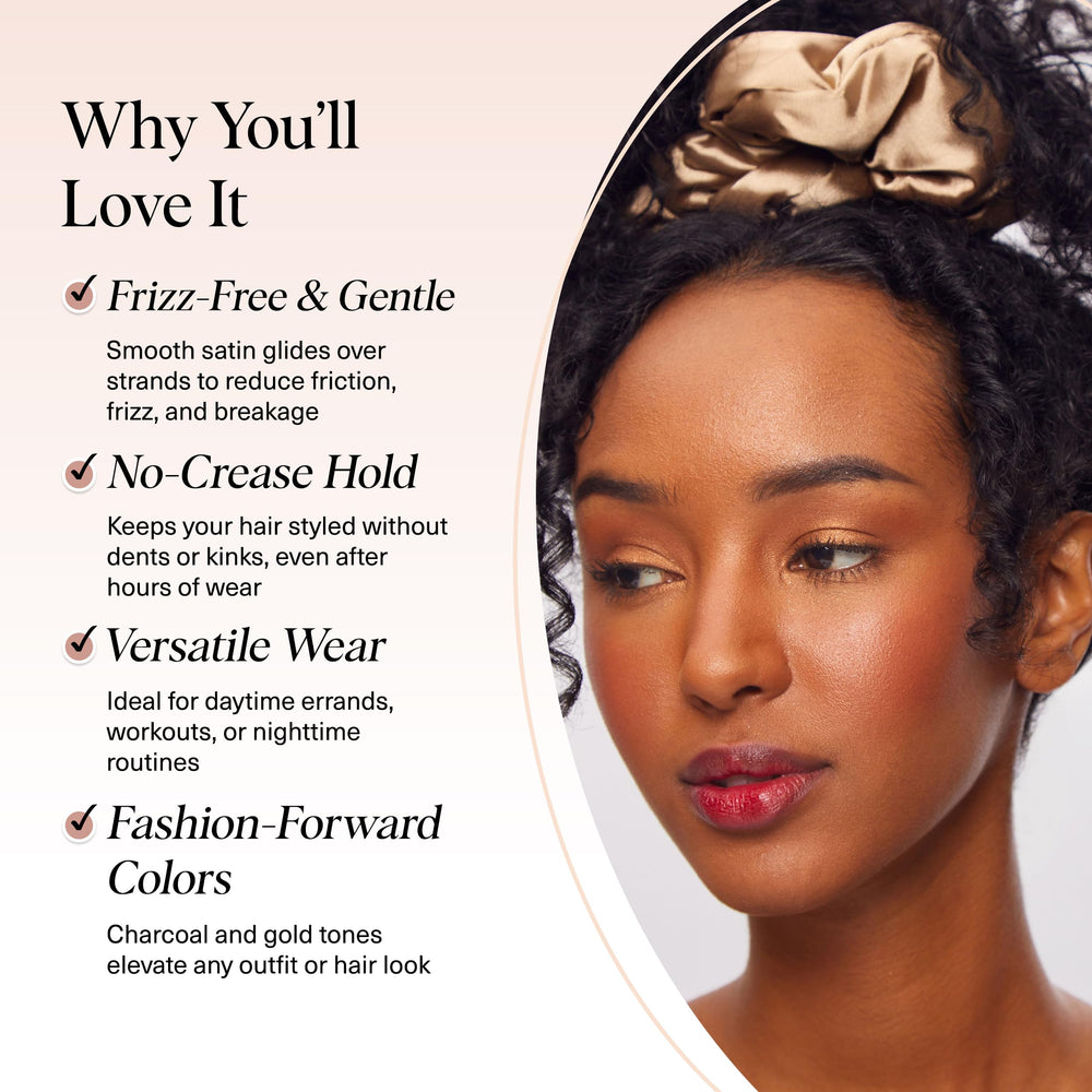 Kitsch coletas satinadas para todo tipo de cabello, sujeción cómoda y estable.