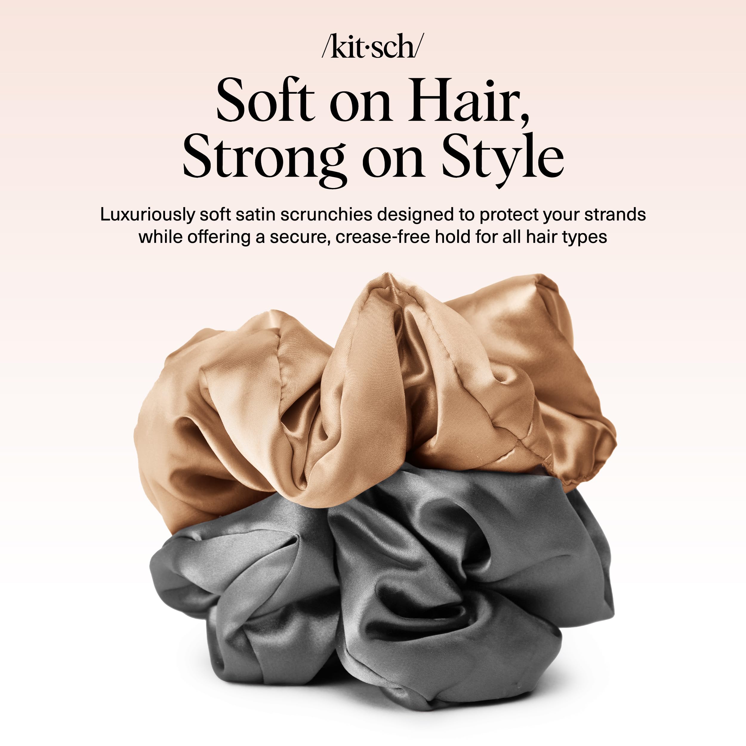 Kitsch coletas satinadas resistentes para cabello grueso.