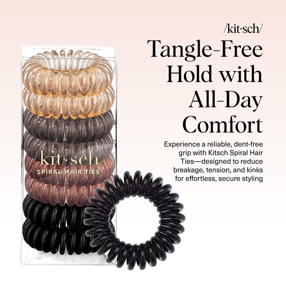 Kitsch coleteros espiral marrón, cómodo y firme para coletas.