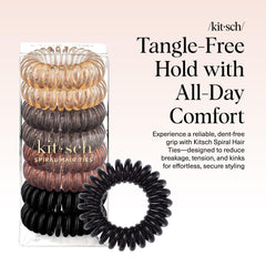 Kitsch coleteros espiral marrón, cómodo y firme para coletas.