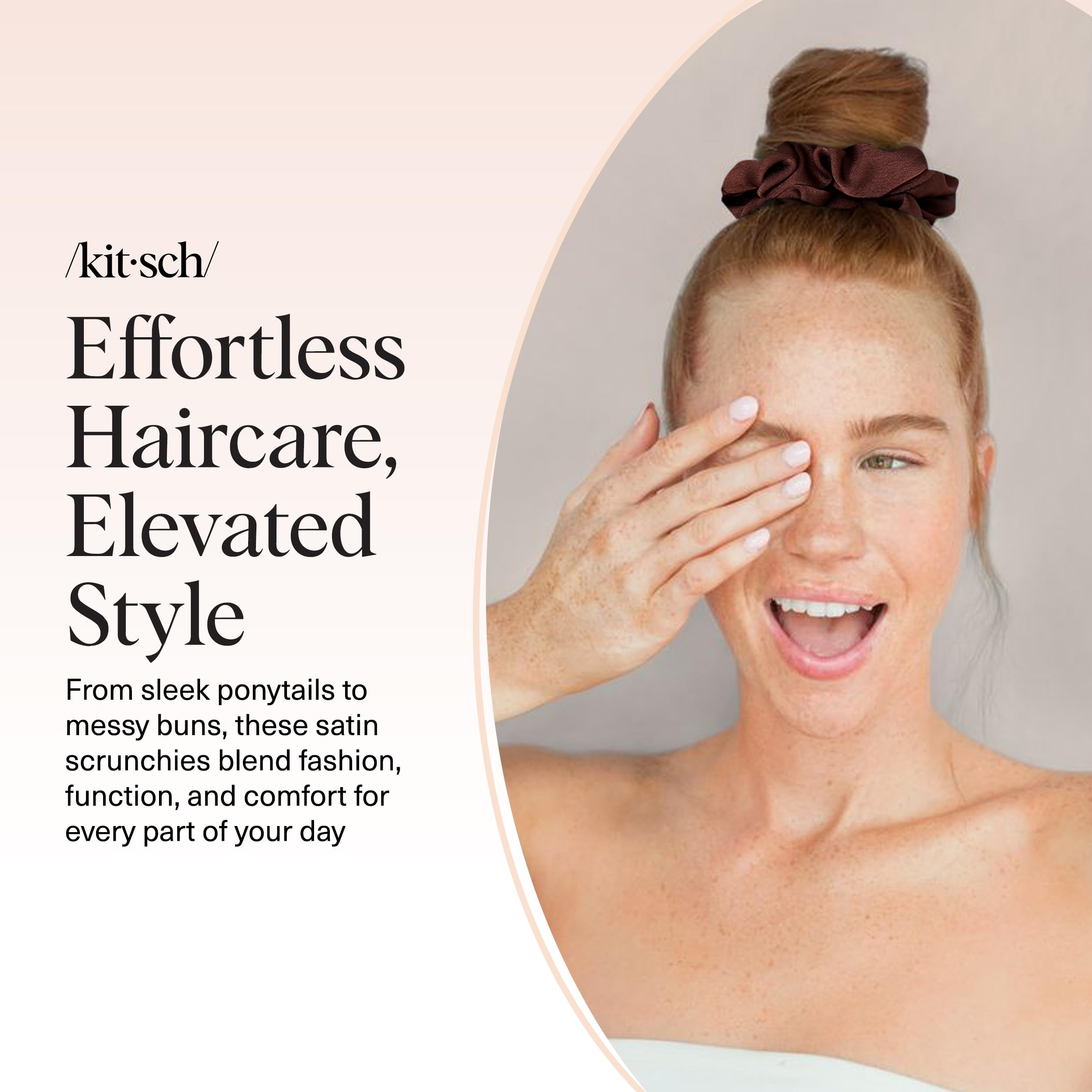 Gomitas satinadas de Kitsch para un look pulido y cómodo todo el día.