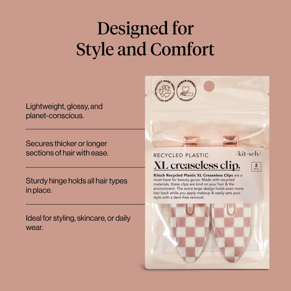 Kitsch Creaseless, tono terracota a cuadros, uso diario para secar y peinar.