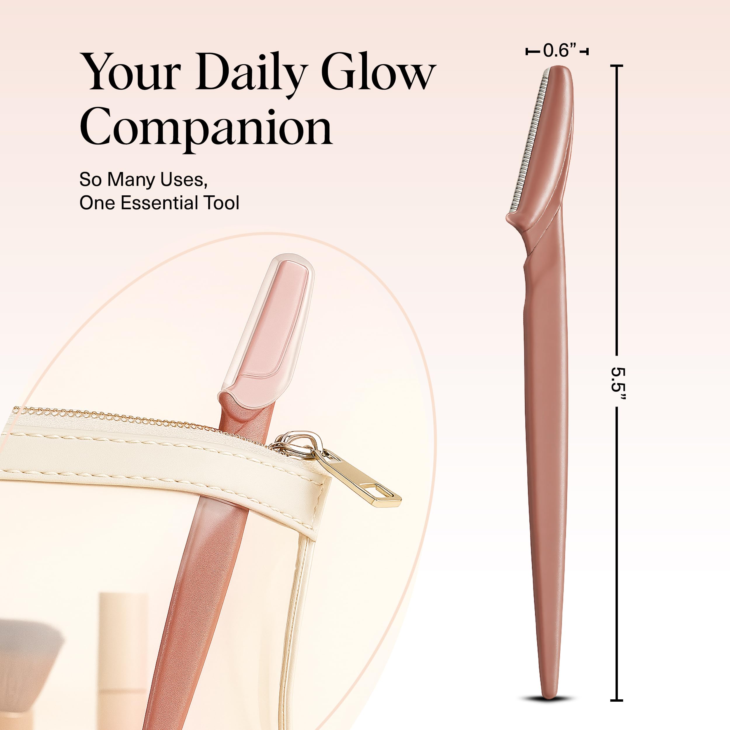 Diseño sostenible y compacto de Kitsch Dermaplane para viajar ligero