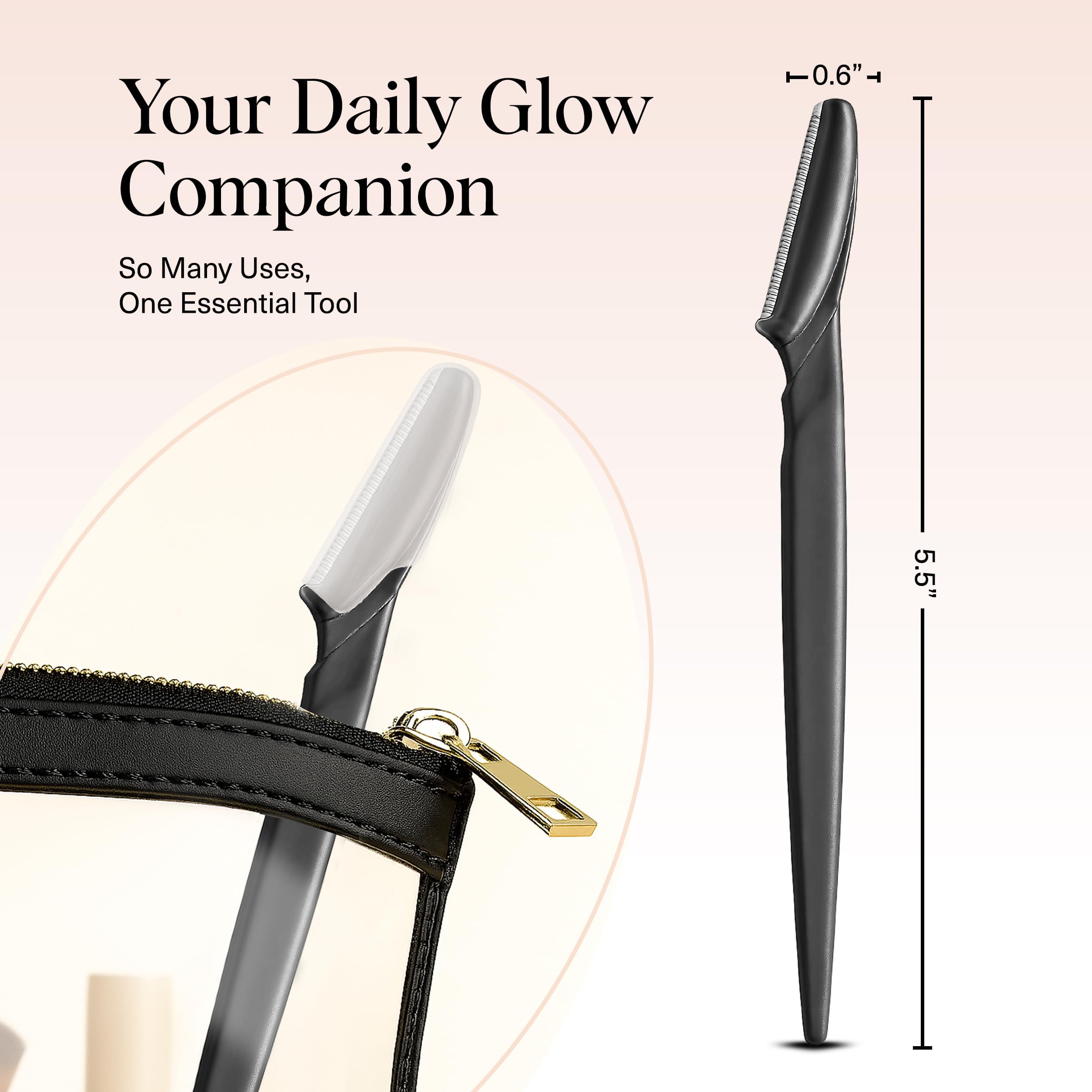 Diseño sostenible de Kitsch dermaplane, ideal para viajar.