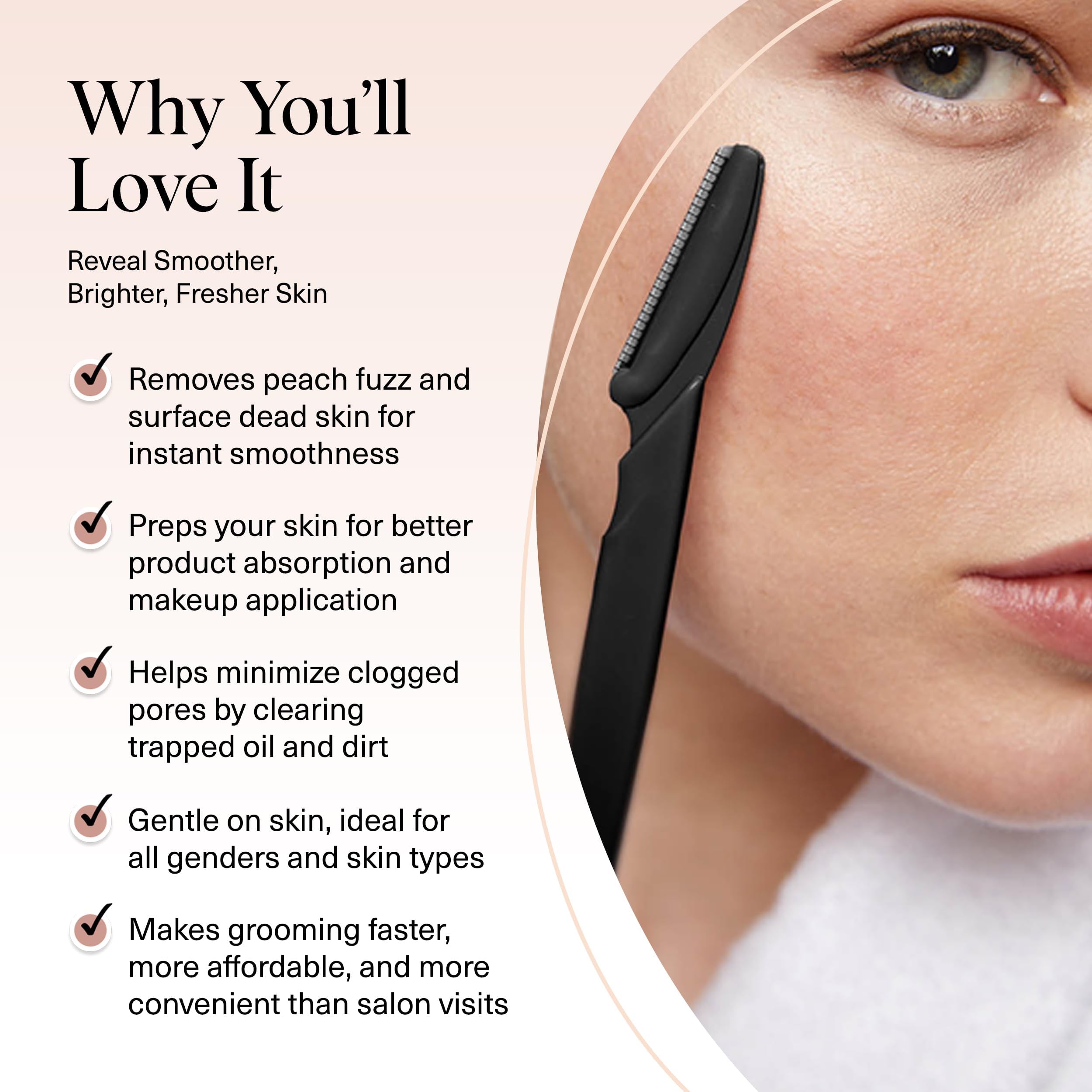 Rasuradora facial dermaplane Kitsch, exfoliación suave para el rostro.