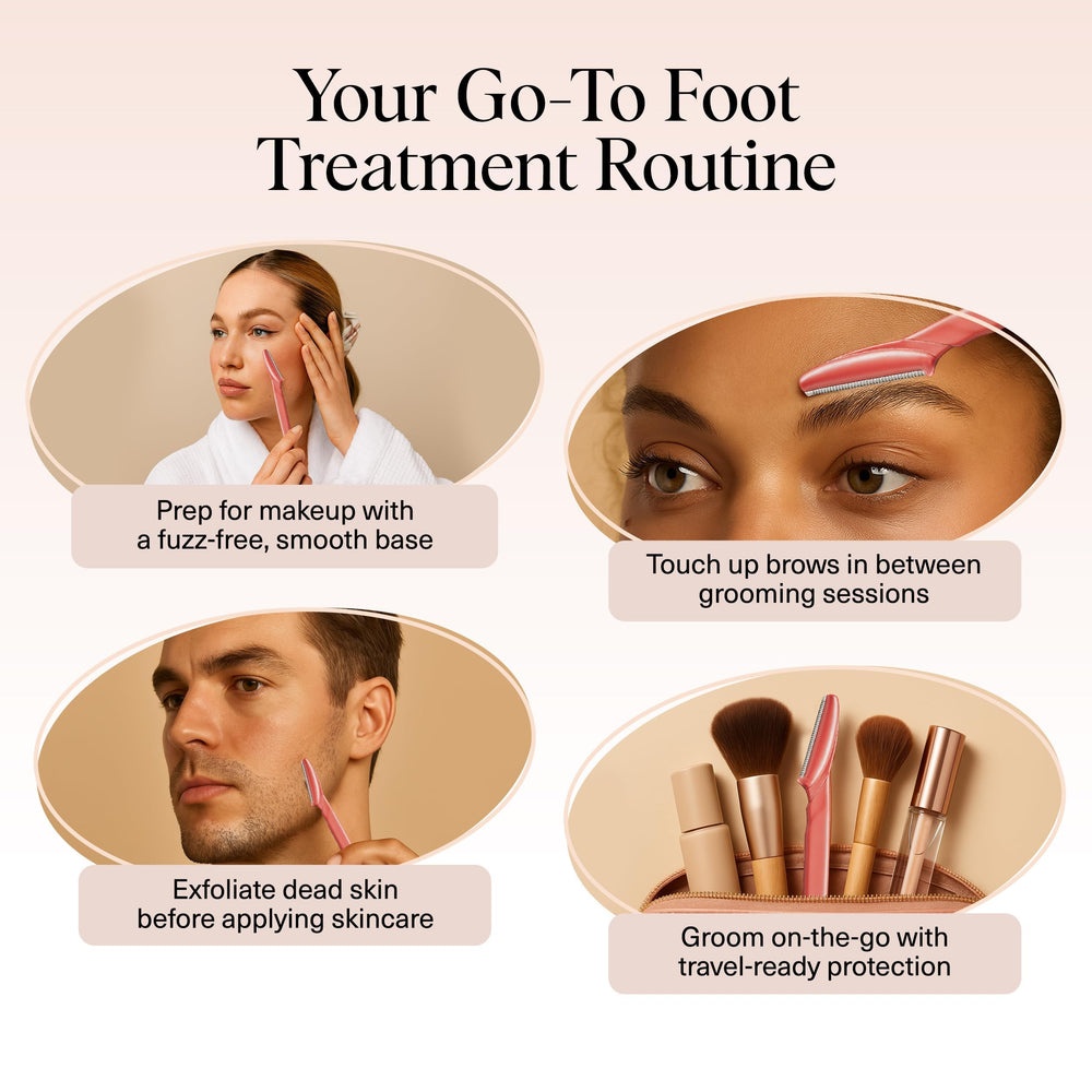 Kitsch Dermaplane Razor cuidado de piel para contornos y cejas con precisión.