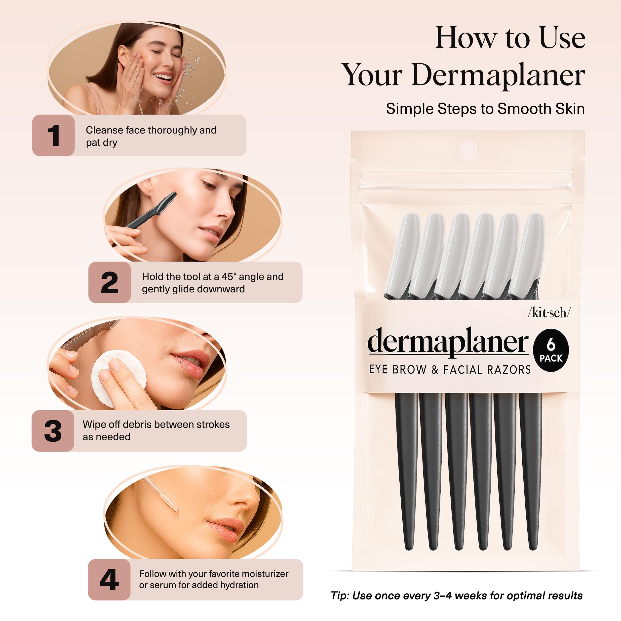 Kitsch Dermaplane herramienta multifunción para rostro y cejas