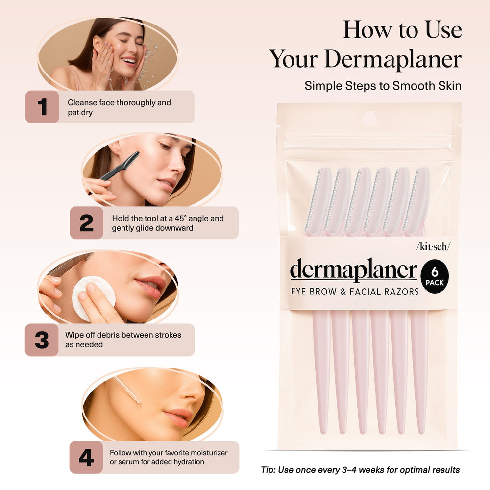 Kitsch Dermaplane Razor uso diario, color rosa suave