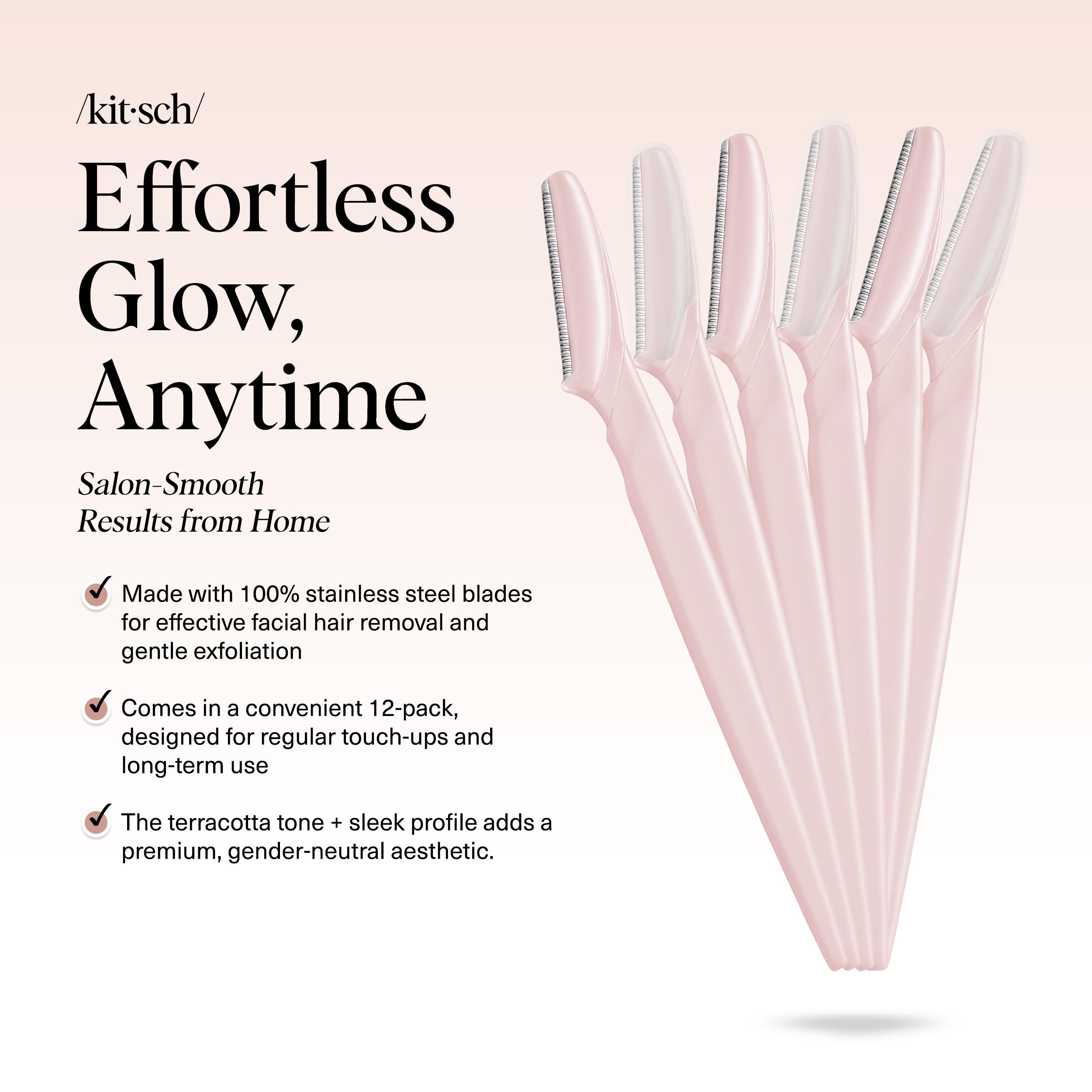 Kitsch Dermaplane Razor elimina vello facial suave para una piel más lisa