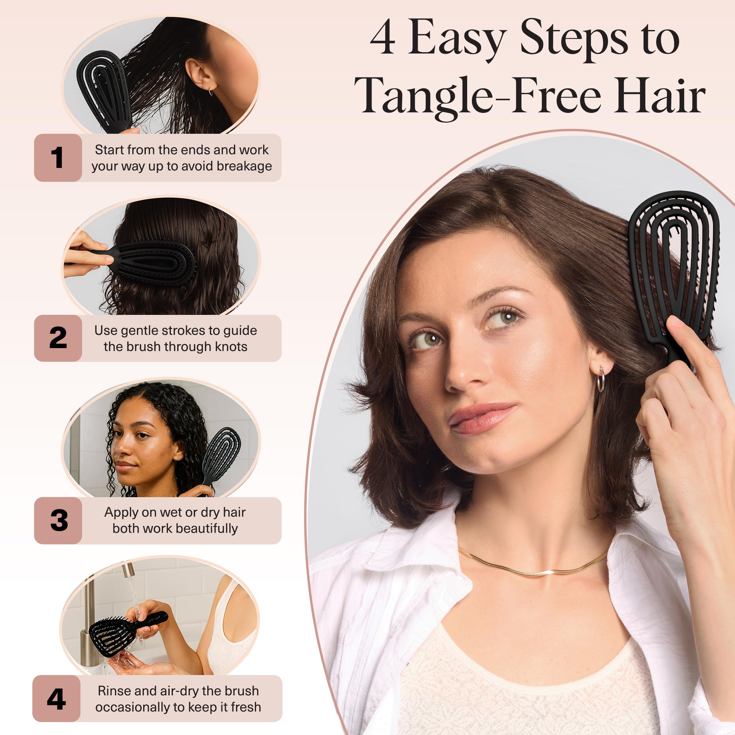 Ideal para bebés y niños para desenredar sin irritar el cuero cabelludo.