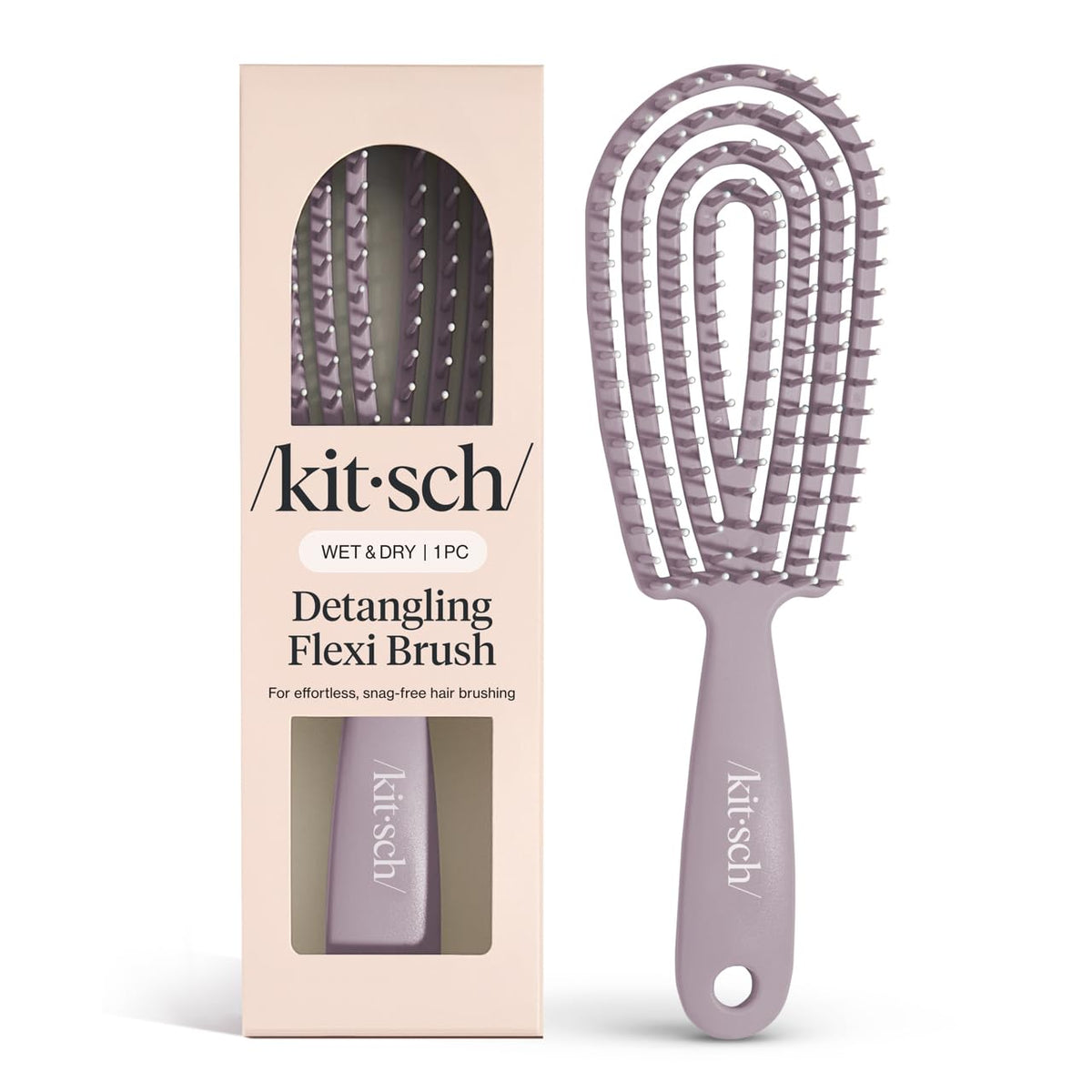 Kitsch cepillo desenredante con marco flexible para peinado sin tirones.