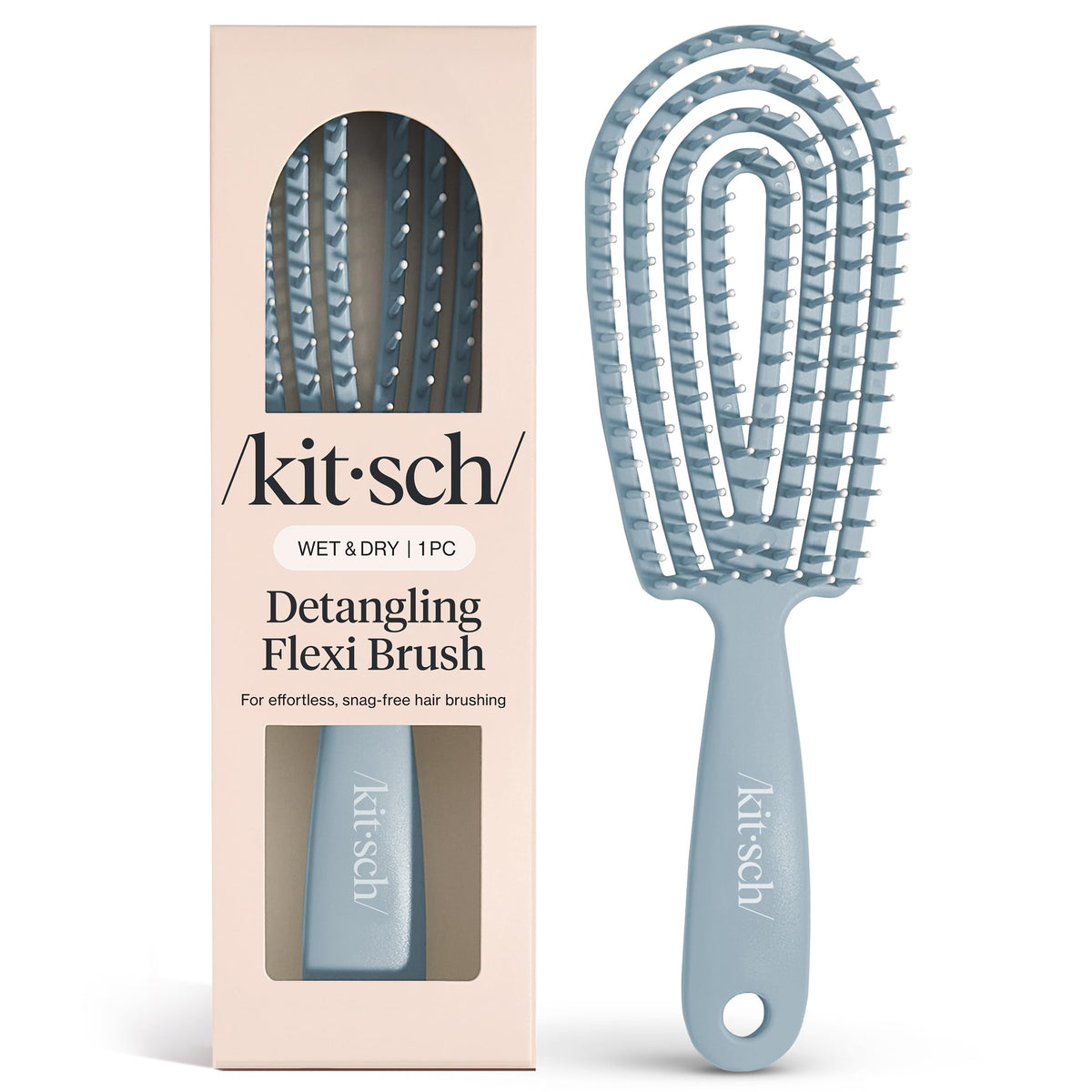 Kitsch Detangler: cepillo flexible para cabello rizado, desenreda con suavidad.