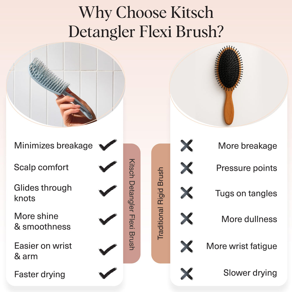 Kitsch Detangler: cerdas ultra suaves reducen la fricción al peinar.